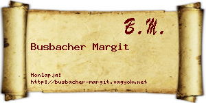 Busbacher Margit névjegykártya